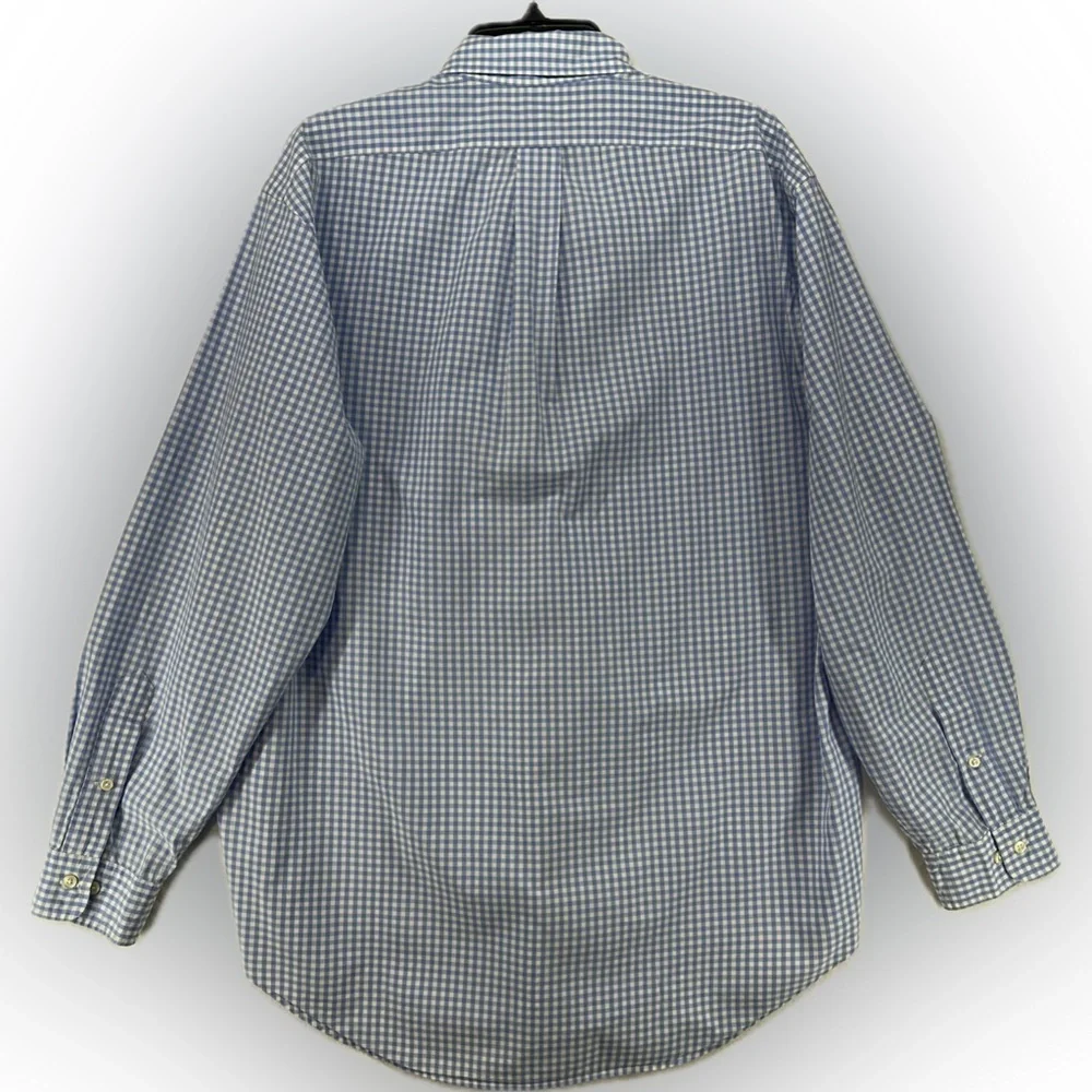 Polo Ralph Lauren Yarmouth Shirt Mens‎ 16 34/35 Blue Gingham Check Pink Pony